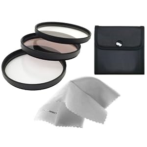 Nikon D90 High Grade Multi-Coated, Multi-Threaded, 3 Piece Lens Filter Kit (67mm) Made By Optics + Nwv Direct Microfiber Cleaning Cloth.