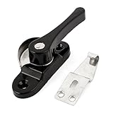 uxcell　クレセントサッシロック ウィンドウロック　金属素材　10.5 x 3x 3cm　シルバートーン　ブラック