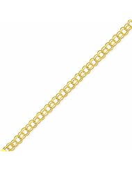 Genuine 14K Yellow Gold Double Link Charm Bracelet 8 Inches 10 Grams Of Gold 100% Satisfaction Guaranteed.