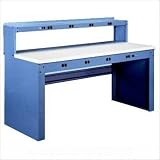 Tennsco Electronic Steel Top Workbench with Outlet Panel and Raiser