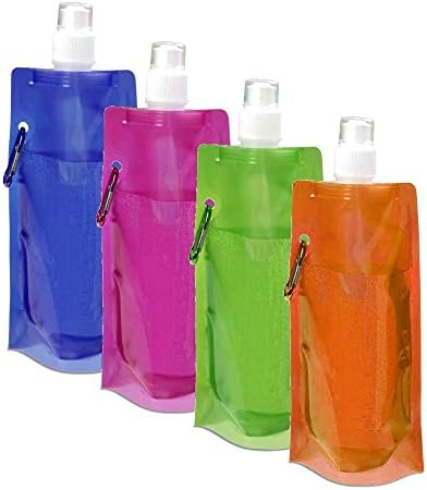 Water2go Flexible Collapsible Foldable Reusable Water Bottles BPA Free Set of 4