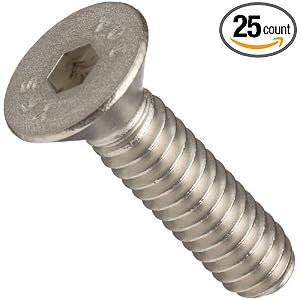 Alloy Steel Socket Cap Screw, Flat Head, Hex Socket Drive, #10-32, 1" Length (Pack of 25)