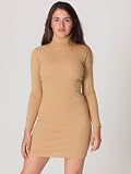 American Apparel Solid Rib Turtleneck Dress