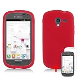 SAMSUNG GALAXY EXHIBIT T599 SOLID RED SILICONE RUBBER SKIN COVER SOFT GEL CASE + FREE SCREEN PROTECTOR from [ACCESSORY ARENA]