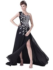 A-line Natural   Waistline Chiffon Slit Lace Floor Length One Shoulder Prom Dress/Maxi Dress 