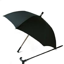 Classic 40 inch Umbrella With Crutch - Black