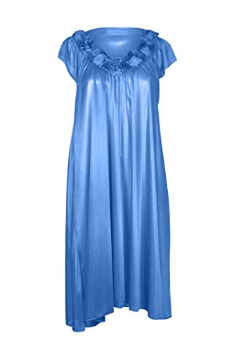 EZI Women's Satin Silk Roses Nightgown