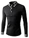 TheLees Men's Slim Fit V-neck Long Sleeve Plain TShirt