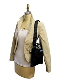 Yukiko Sato * V1SL Eco Leather-Look Zen Black 2008 edition of Vela TESAGE purses, Style 1, P-Leather (Water-proof), Shoulder bags with Japanese Drawstring Closure Top, Imperial Floral Print Lining