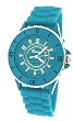Geneva Women's Blue and Silver Silicone 3 Hand Watch