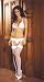 4pc Lace Bra Garter Belt Thigh His and G-string, White - One Size