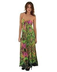 Polyester/Spandex Round Neck Halter General Print Maxi Dress 