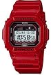 G-Shock Men's Quartz Watch with Grey Dial Digital Display and Red Resin Strap GLX-5600-4ER