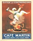 Professionally Framed Leonetto Cappiello (Cafe Martin - Advertisement) Art Print Poster - 16x20 with RichAndFramous Black Wood Frame