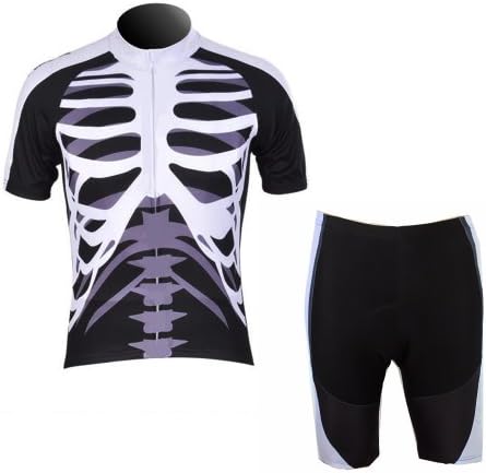 WOLFBIKE Men Cycling Jersey Bicycle Bike Cycle Short Sleeve Jersey Jacket Comfortable Breathable Shirts Tops, 3D Cushion Padded Shorts Tights Pants Sportswear Suit Set Breathable Quick Dry Black White. NOT USA Size, Please See the Size Chart Image before Ordering