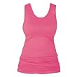Fuschia Bright Hot Pink Solid Color Tunic Longer Length Tank shirt tee, 100% Cotton.