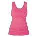 Fuschia Bright Hot Pink Solid Color Tunic Longer Length Tank shirt tee, 100% Cotton.