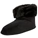 Dearfoams Women's Microfiber Velour Bootie,Black,Medium (US Women's 7-8 M)