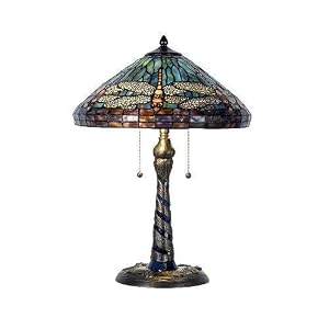 Tiffany Style Dragonfly Table Lamp - 22.75 Inches - 350 Pieces