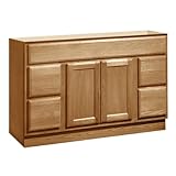 IMAGE OF Coastal Collection BOS-4821 Bostonian Series Red Oak with Honey Oak Finish Flat Oak Vanity Base with Both Side Drawers, 48-Inch-by-21-Inch