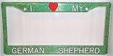 Green Glitter I Love My German Shepherd Frame