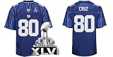 Super Bowl XLVI champions NFL Authentic Jerseys New York Giants Victor Cruz BLUE Jersey Size 54 (Ship By DHL)