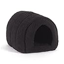 Best Friends by Sheri Pet Igloo in Sherpa, Black, 17"x13"x12"