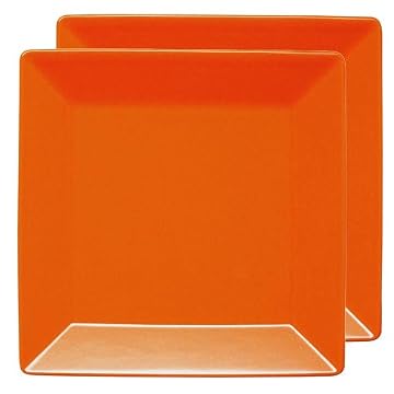 Orange Peel Large Rimmed Square Plate Set of 2 Orange Peel Large Rimmed Square Plate Set of 2