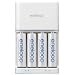 Sanyo eneloop MQR06-E-4-3UTG - Battery charger 4xAA/AAA - included batteries: 4 x AA NiMH