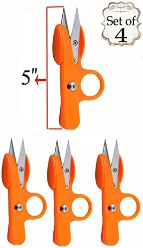 Smartek Set of 4 Sharp Point Quick-Clip Lightweight Thread Snippers Orange