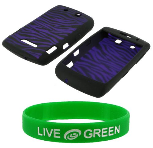 Purple Zebra Design Premium Silicone Skin Case Cover for Blackberry Storm 9530 9500 (BlackBerry NOT Included)