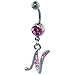 pug44  - Belly Navel Rings Pink Letter Body Jewelry