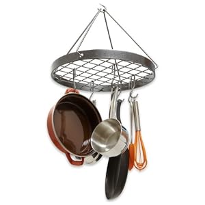 Enclume Hammered Steel Cottage Round Kitchen Pot Rack