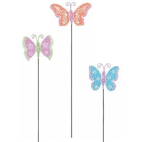 Garden Plant Picks Stakes 3-Pack Henna Butterfly - Regal Art #KitT179-81 by 