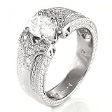 Sterling Silver Cubic Zirconia CZ Fashion Ring - size 5