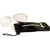 UB Gold Frame & Mirrored Lens Aviator with Drawstring Sunglass Pouch