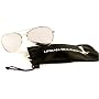 UB Gold Frame & Mirrored Lens Aviator with Drawstring Sunglass Pouch