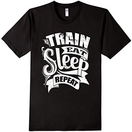 Men's Train eat sleep repeat,Train shirt for men Large Black