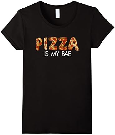 Pizza is My Bae Shirt Pizza Lover Tshirt Gift Valentines - Female Large - Black