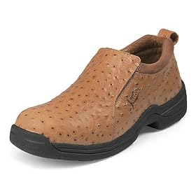 Buy Mens Justin EVA Comfortable Ostrich Print Durable Casual Slip On Work Boots by Justin Boots