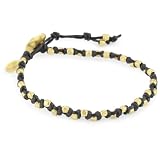M.Cohen Black Wax Cord With Gold-Plated Sterli