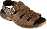 Rugged Shark Open Toe Sandal - Newport Genuine Woven Oiled Leather Casual Sandal