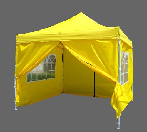 Yellow 10 x 10 ft Pop Up Canopy with Side Walls