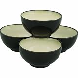 Sango Nova Black Ice Cream Bowls, Set of 4