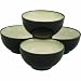 Sango Nova Black Ice Cream Bowls, Set of 4 Sango Nova Black Ice Cream Bowls, Set of 4