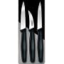 Victorinox 48042 Cutlery 3-Piece Paring Knife Set, Black Poly Handles