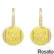 ROSATO Made in Italy Attractive Earrings With 0.60ctw Cubic zirconia Made of Yellow Enamel and 14K/925 Gold plated Silver. Total item weight 5.7g Length 25mm