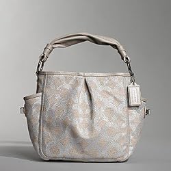 Coach Signature Parker Op Art Shoulder Bag Purse 13508 Silver