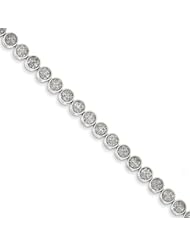 Genuine .925 Sterling Silver Diamond Tennis Bracelet 9.6 Grams . 100% Satisfaction Guaranteed.