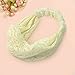 Elegant Women Black Bandanas Lace Headwrap Headband Girls' Hair Accessory Gift (Beige)